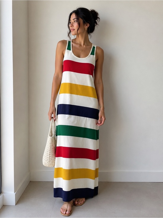 Hudson'S Bay Dresses & Skirts - Hudson’s Bay Striped Tank Maxi Dress | Multicolor | Size Small Collectible